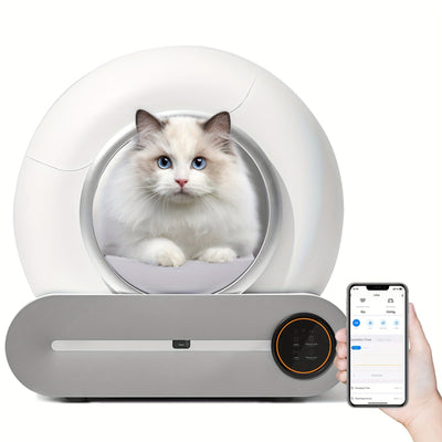 Litière automatique connectée pour chat – Auto-nettoyante & contrôle via app Blanc One PETS-TOP