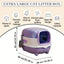 Litière XXL fermée pour chat – Couvercle amovible & design anti-odeurs Violet One PETS-TOP