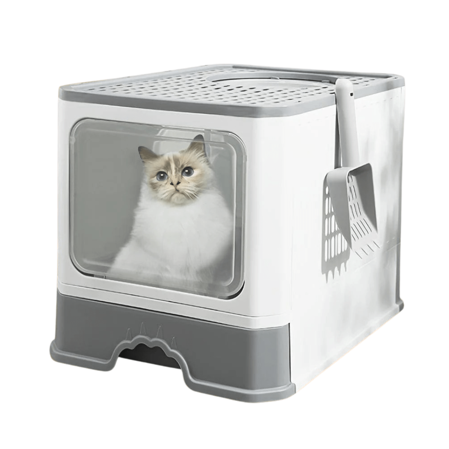 Litière XXL pliable pour chat – Tiroir amovible & design anti-éclaboussures One PETS-TOP