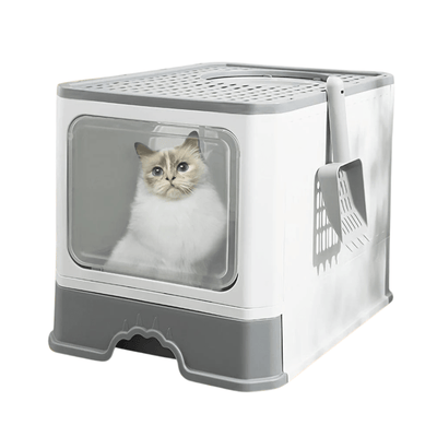 Litière XXL pliable pour chat – Tiroir amovible & design anti-éclaboussures One PETS-TOP