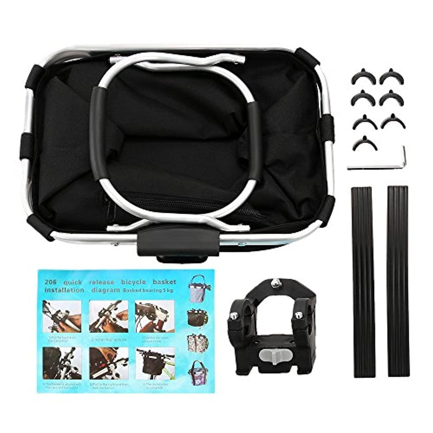 Lixada Vélo Panier Avant Pliant Amovible Vélo Guidon Panier Pet Cat Chien Transporteur Sac En Aluminium Cadre Top Poignées 34 x 24 x 24.5cm One PETS-TOP