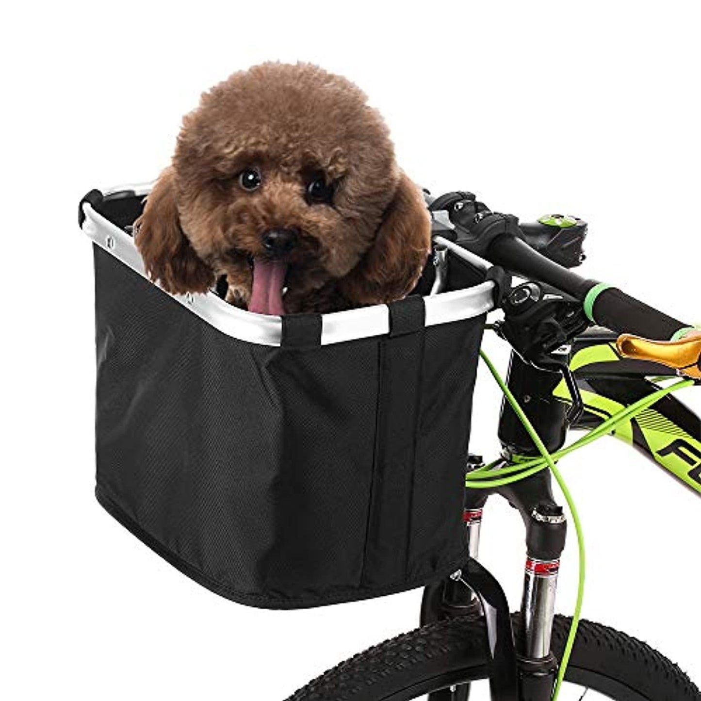 Lixada Vélo Panier Avant Pliant Amovible Vélo Guidon Panier Pet Cat Chien Transporteur Sac En Aluminium Cadre Top Poignées 34 x 24 x 24.5cm One PETS-TOP