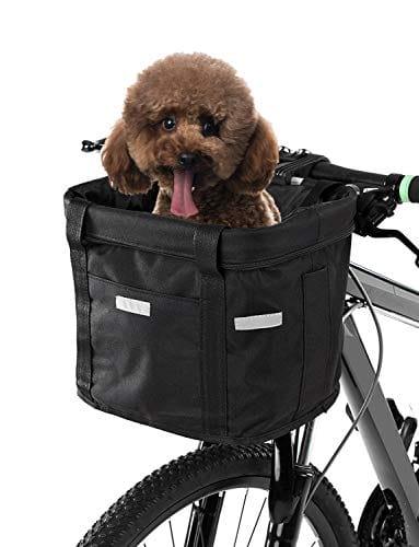 Lixada Vélo Panier Avant Pliant Amovible Vélo Guidon Panier Pet Cat Chien Transporteur Sac En Aluminium Cadre Top Poignées 34 x 24 x 24.5cm One PETS-TOP