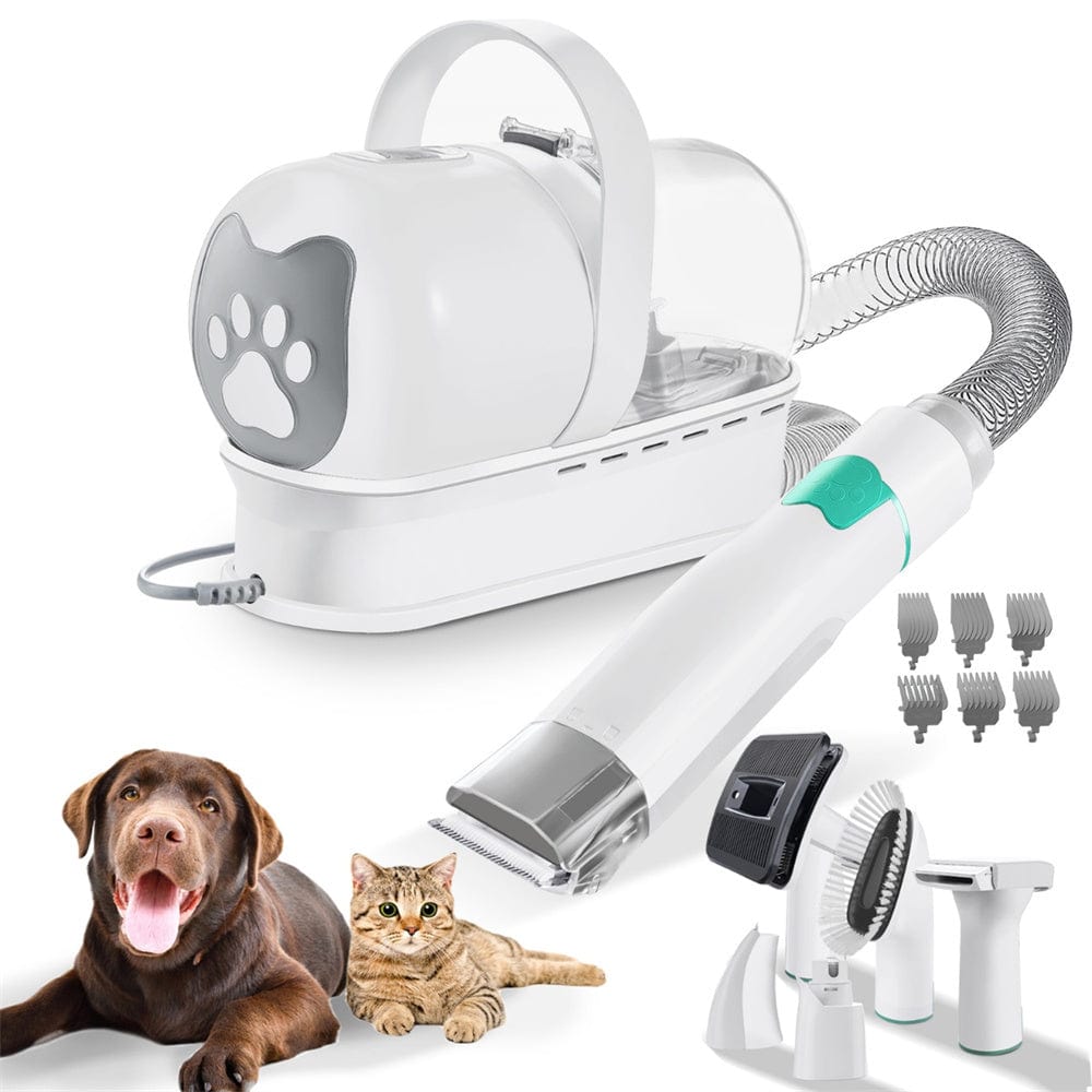 Machine de toilettage 7-en-1 chien & chat – Aspirateur, tondeuse & soins Blanc One PETS-TOP