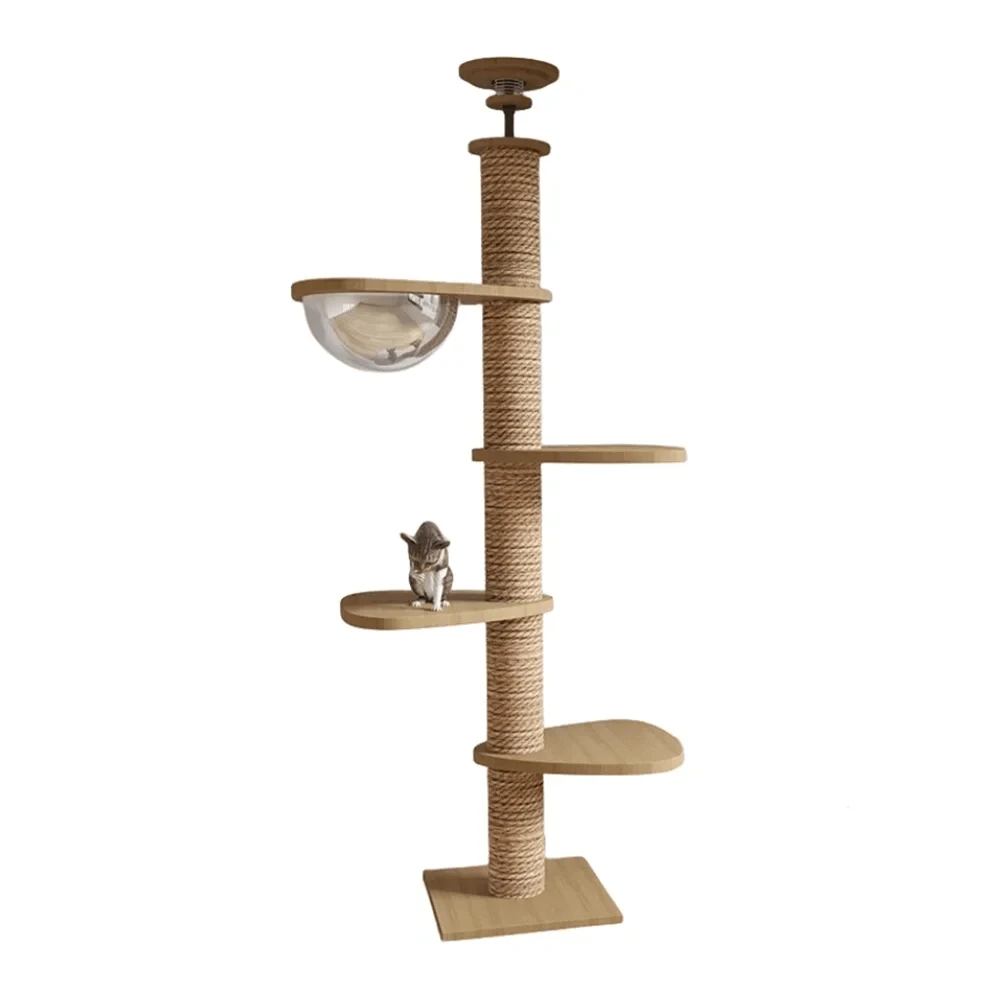 Maison d’arbre réglable chat – Tour du sol au plafond avec hamac Modèle 3 (250-270CM) One PETS-TOP