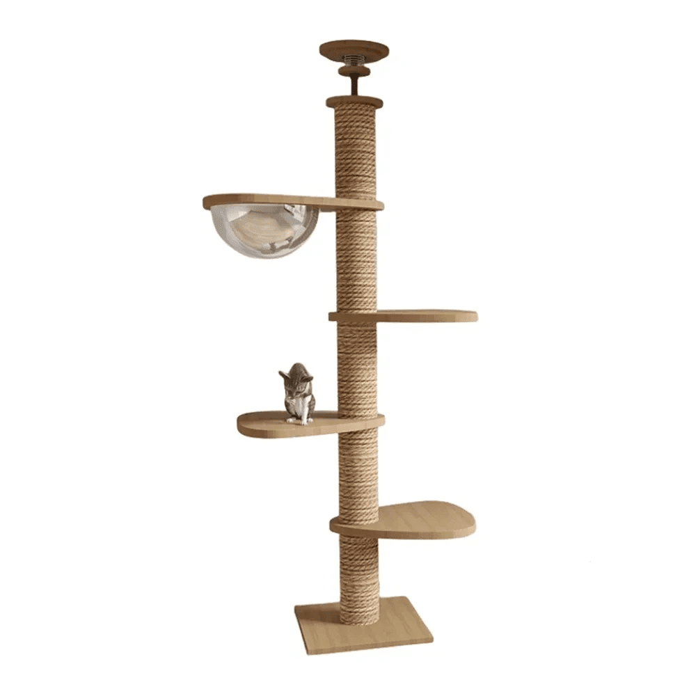 Maison d’arbre réglable chat – Tour du sol au plafond avec hamac - One PETS - TOP