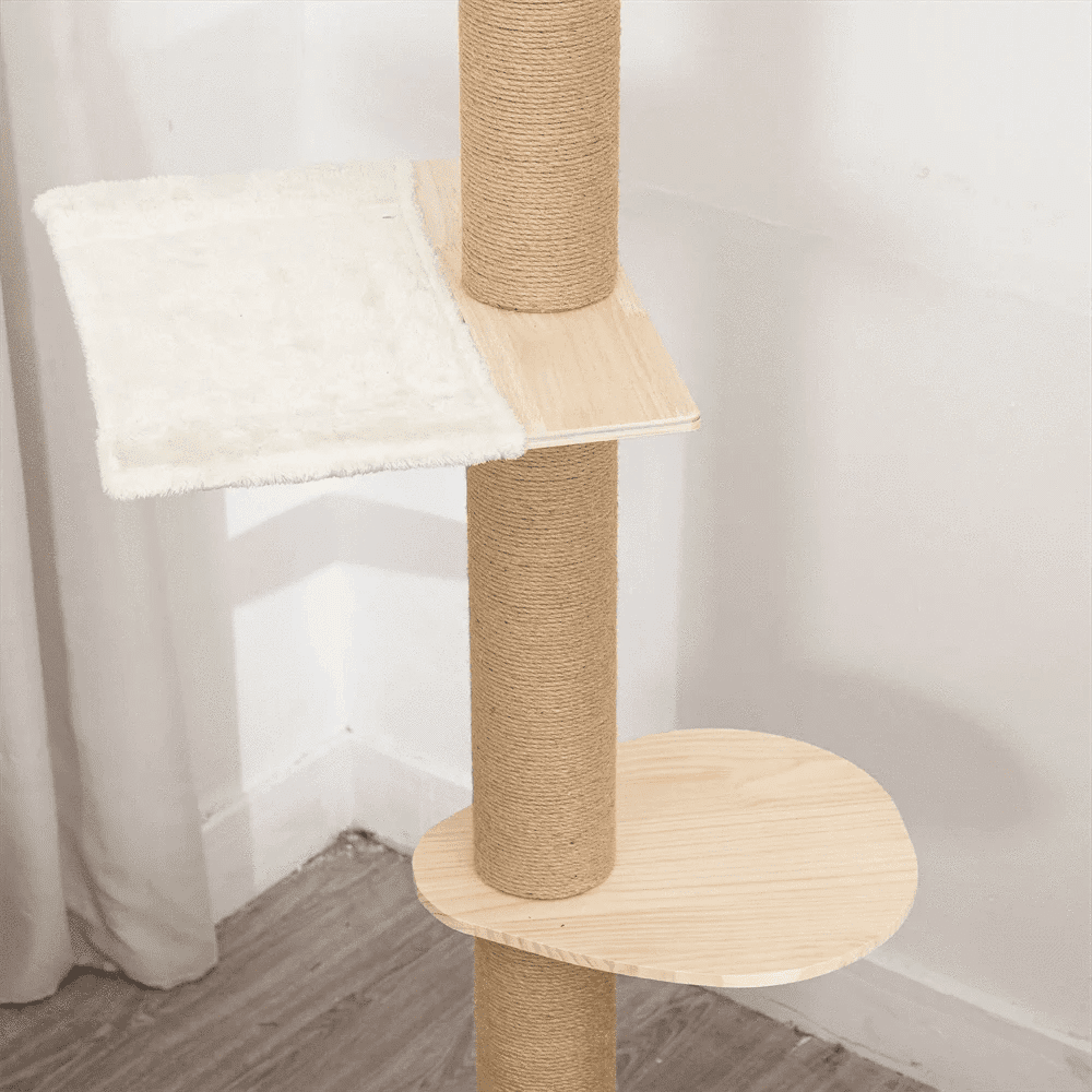 Maison d’arbre réglable chat – Tour du sol au plafond avec hamac - One PETS - TOP