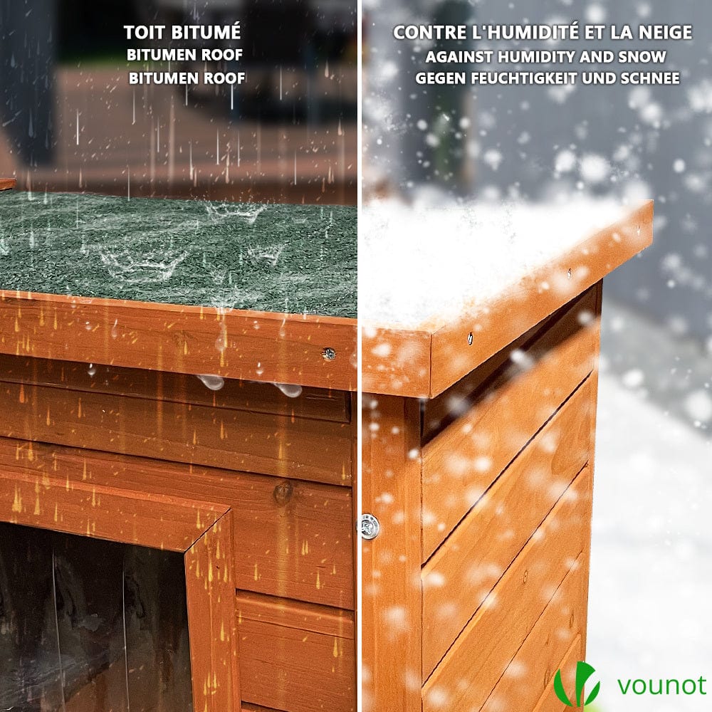 Maison en bois pour chat – Niche intérieure/extérieure avec toit étanche - One PETS - TOP