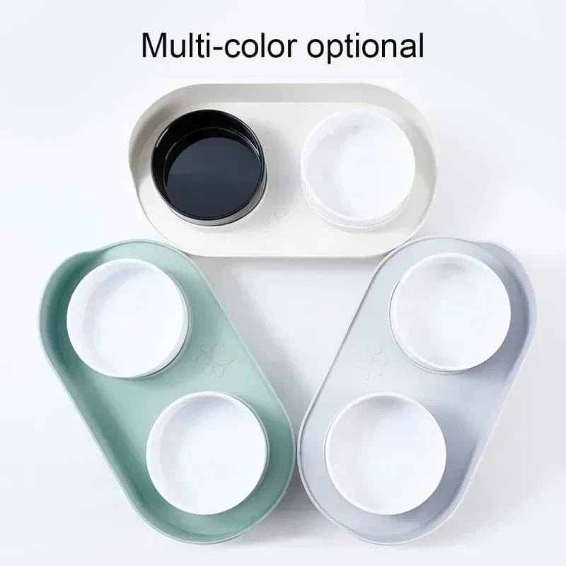 Mangeoires doubles réglables – Bols surélevés pour chat, chiot & petit chien - One PETS - TOP