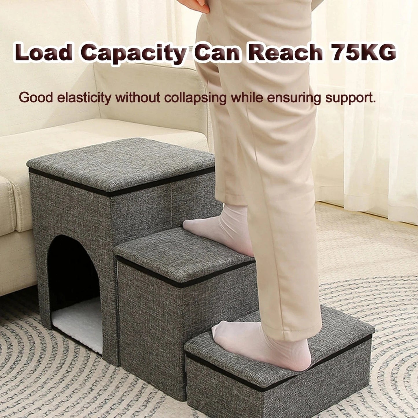 Marches pliables 3-en-1 pour chiens – Escalier antidérapant durable Gris / Allemagne One PETS-TOP