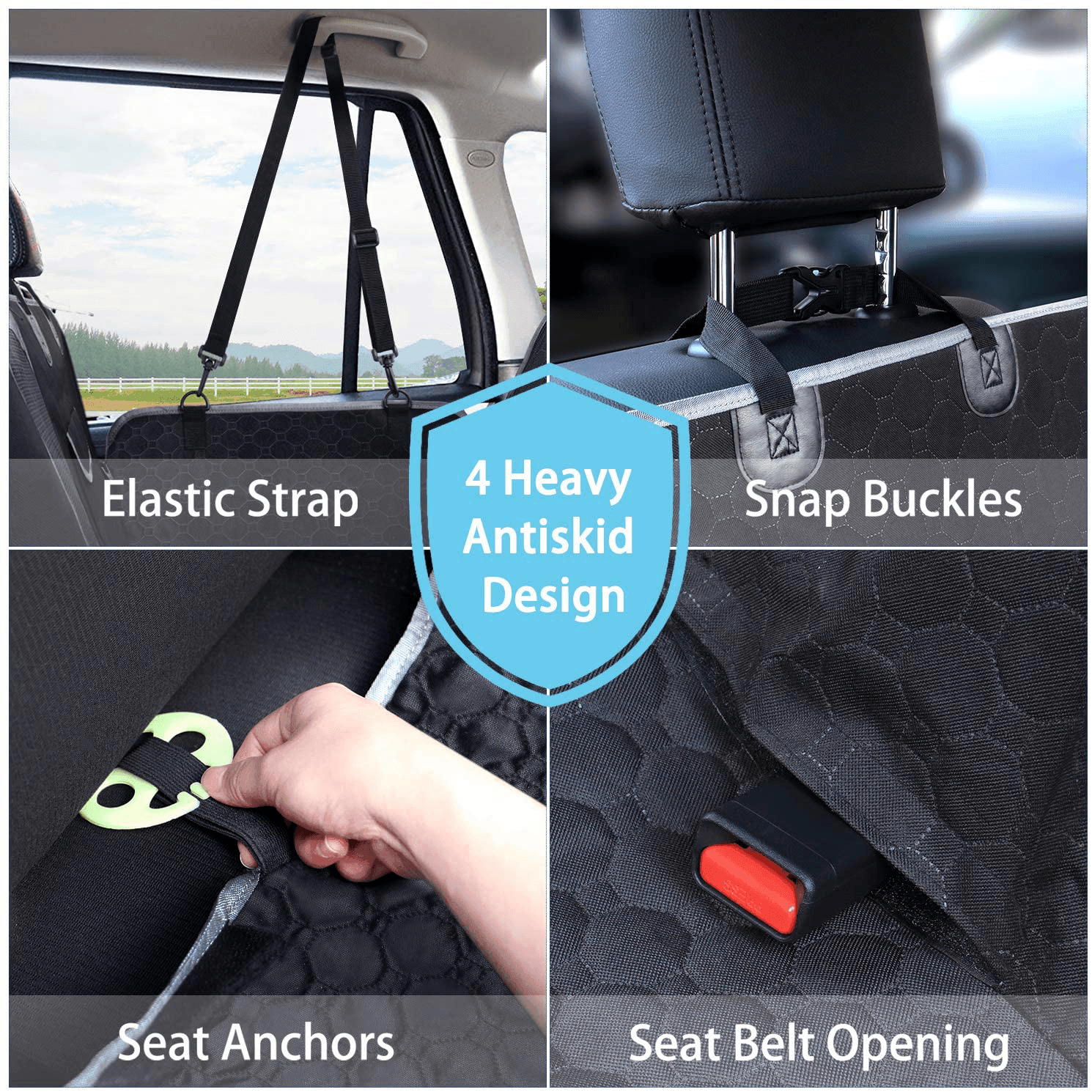 Housses De Siège D'Auto Pour Chien, Housse Protection De Siège D'Arrière Tansport Chien En Voiture Avec Fenêtre De Visualisation, Housse Banquette Imperméable Pour Voitures Et Vus, 145 X 136  - One PETS-TOP