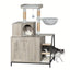 Meuble 4-en-1 chat – Cache-litière, arbre à chat & condo multi-niveaux Gris One PETS-TOP