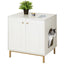 Meuble cache-litière design – Armoire pour chat blanche & dorée Blanc & Or One PETS-TOP