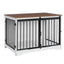 Meuble cage pour chien design – Niche intérieure bois blanc & brun 100 cm - One PETS - TOP