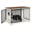 Meuble cage pour chien design – Niche intérieure bois blanc & brun 100 cm Blanc & Wengé One PETS-TOP