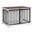 Meuble cage pour chien design – Niche intérieure bois blanc & brun 100 cm Blanc & Wengé One PETS-TOP