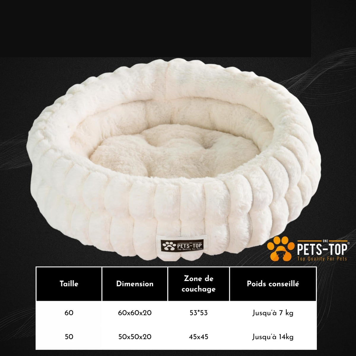 Panier chat moelleux – coussin doux et confortable – One PETS-TOP – détail