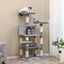 Arbre À Chat, Stable Avec Niche, Hauteur De 143 Cm, Gris Clair Pct15W - One PETS-TOP