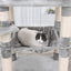 Arbre À Chat, Stable Avec Niche, Hauteur De 143 Cm, Gris Clair Pct15W - One PETS-TOP