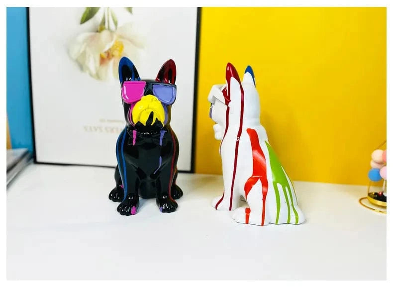 Bouledogue Éclatant En Résine : Art Canin Coloré 🐶🌈 - One PETS-TOP