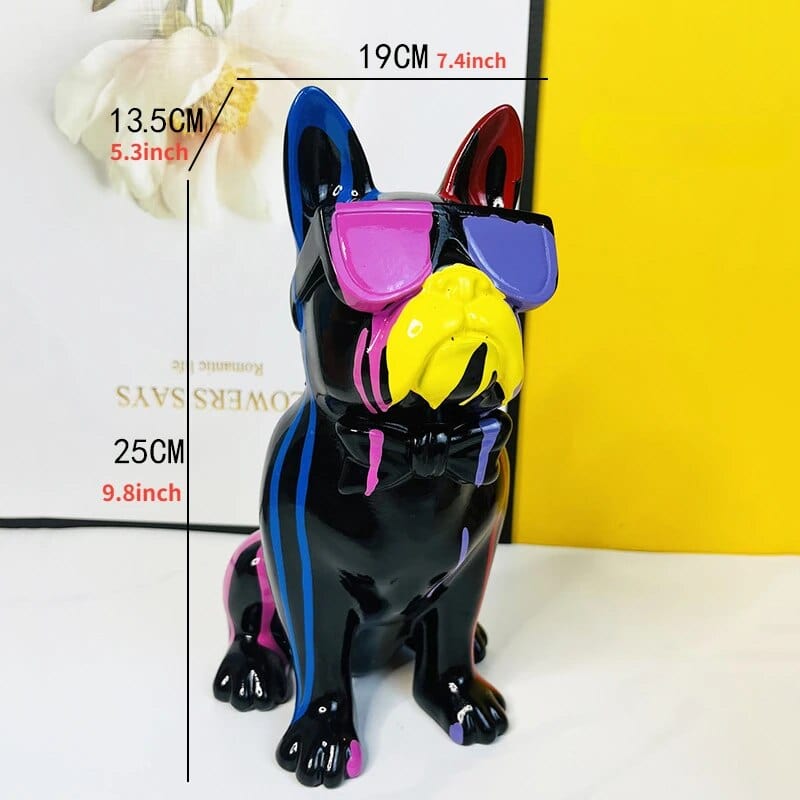 Bouledogue Éclatant En Résine : Art Canin Coloré 🐶🌈 - One PETS-TOP