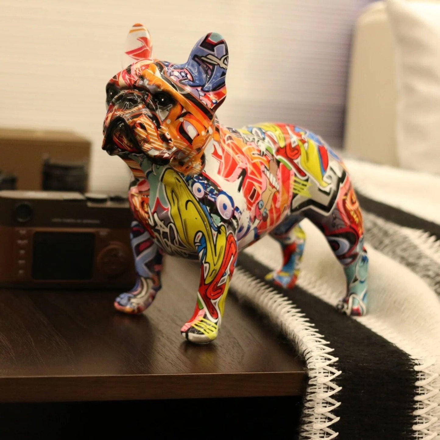 Bulldog Coloré En Résine - Artisanat Diy Unique - One PETS-TOP