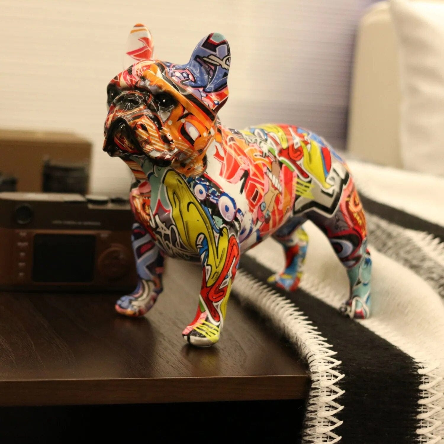 Bulldog Coloré En Résine - Artisanat Diy Unique - One PETS-TOP