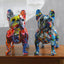 Bulldog Coloré En Résine - Artisanat Diy Unique - One PETS-TOP