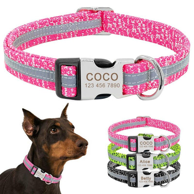 Collier Chien Chat Personnalisable Réfléchissant - One PETS-TOP