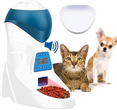 Distributeur Automatique Pour Animaux Domestiques 6 Repas Chien Chat Distributeur De Nourriture&Bol De Remplacement, Contrôle De Portion Et Enregistrement Vocal- Supporte Batterie Et Adaptate - One PETS-TOP