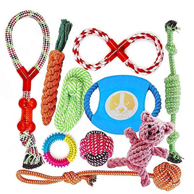 Ensemble Lot De 10 De Jouets Pour Chien, Durables Mâcher Corde Jouet Solitude Petits Et Moyens Chiens Santé - One PETS-TOP