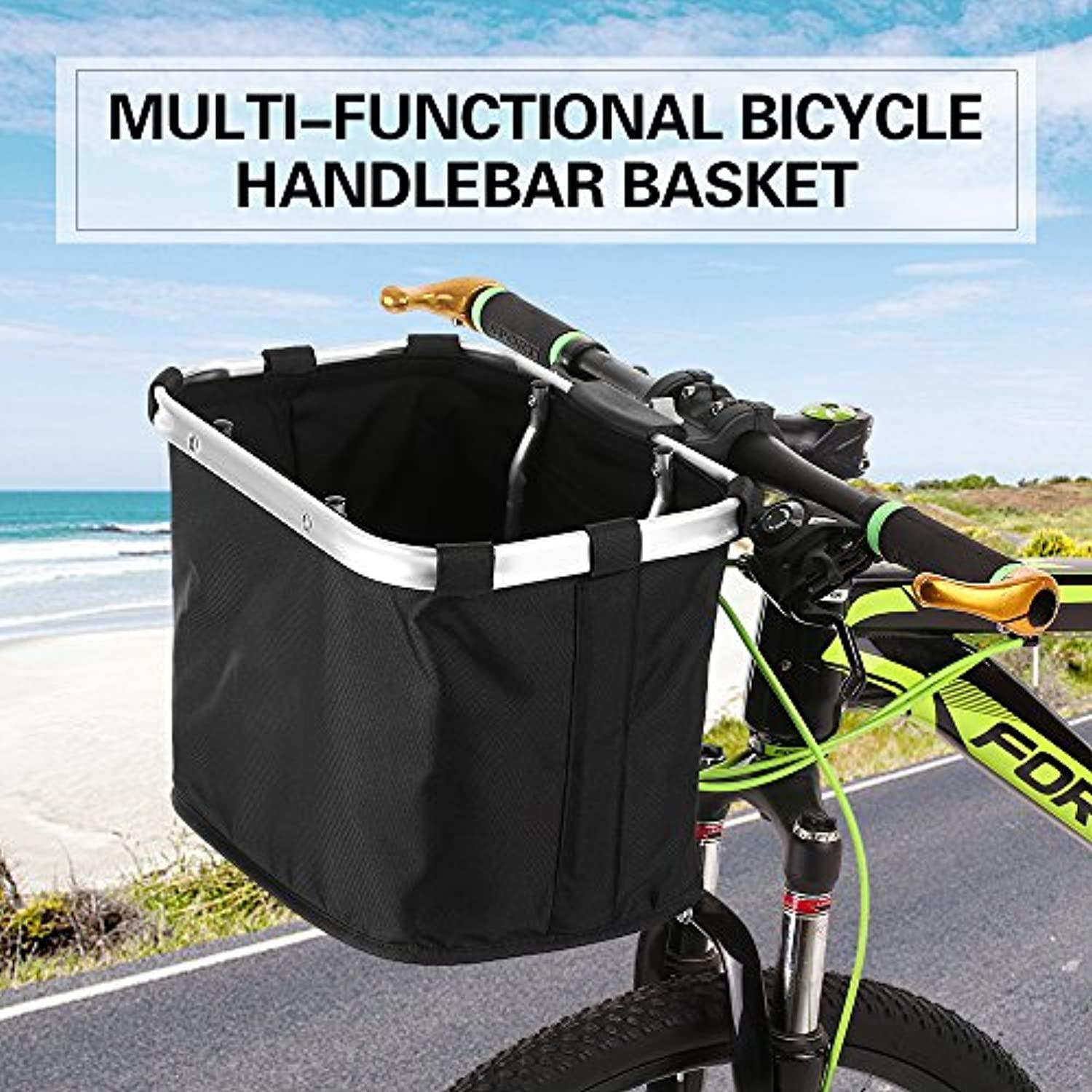 Lixada Vélo Panier Avant Pliant Amovible Vélo Guidon Panier Pet Cat Chien Transporteur Sac En Aluminium Cadre Top Poignées - One PETS-TOP