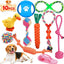 Lot De 10 Jouets Chien Chiot, Durables Jouet Corde Chien, Jouet À Mâcher Corde De Dentition Pour Petit Et Moyen Chien, Jouet Interactif Chien Avec Cordon De Tirage Frisbee Balle Duck Carotte - One PETS-TOP