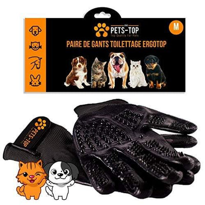 One Pets-Top Nouveau 2019 Paire Gant Ramasse Brosse Toilettage Poils Animaux Chien Chat Cheval Lapin Anti Boule De Poils, Elimine Les Poils, Anti Poils Courts Et Longs Efficace Ergonomique - One PETS-TOP