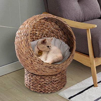 Panier Chat Lit Chat Cosy Grand Confort Dim. 42L X 33L X 52H Cm Coussin Moelleux Beige Inclus - One PETS-TOP