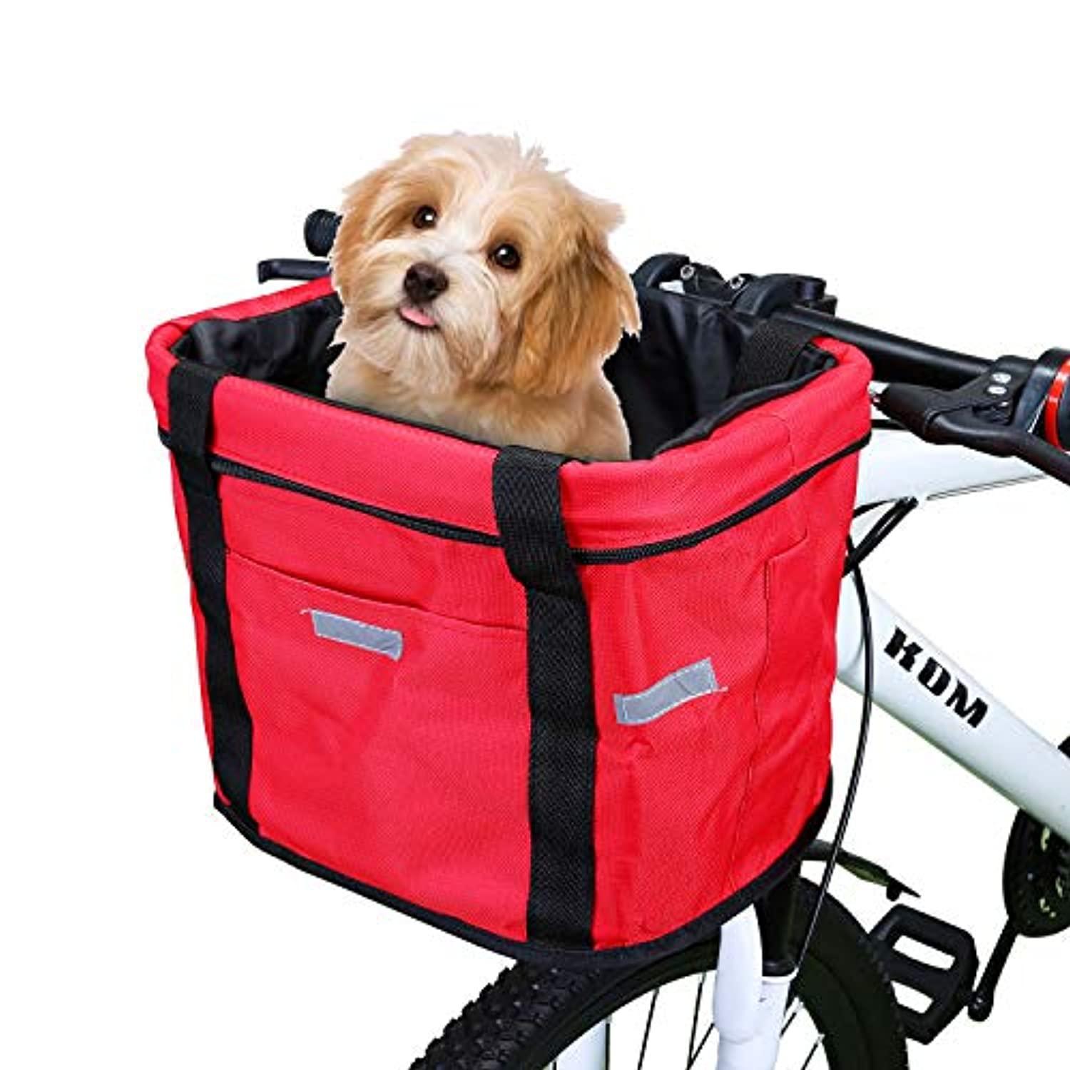Panier De Vélo Avant Pliant Sacoche De Guidon Sac Animaux De Compagnie Chien Chat Transporteur - One PETS-TOP