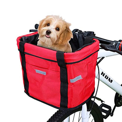 Panier De Vélo Avant Pliant Sacoche De Guidon Sac Animaux De Compagnie Chien Chat Transporteur - One PETS-TOP