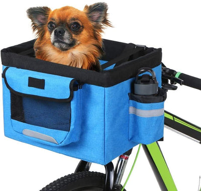 Panier De Vélo,Pliable Vélo Avant Panier Amovible Vélo Pet Panier Pet Chien Chat Lapin Transporteur Camping Fourre-Tout Sac - One PETS-TOP