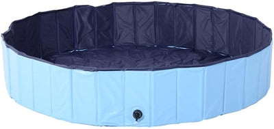 Piscine Pour Chien Bassin Pvc Pliable Anti-Glissant Facile À Nettoyer Diamètre 100 Cm Hauteur 30 Cm Bleu - One PETS-TOP