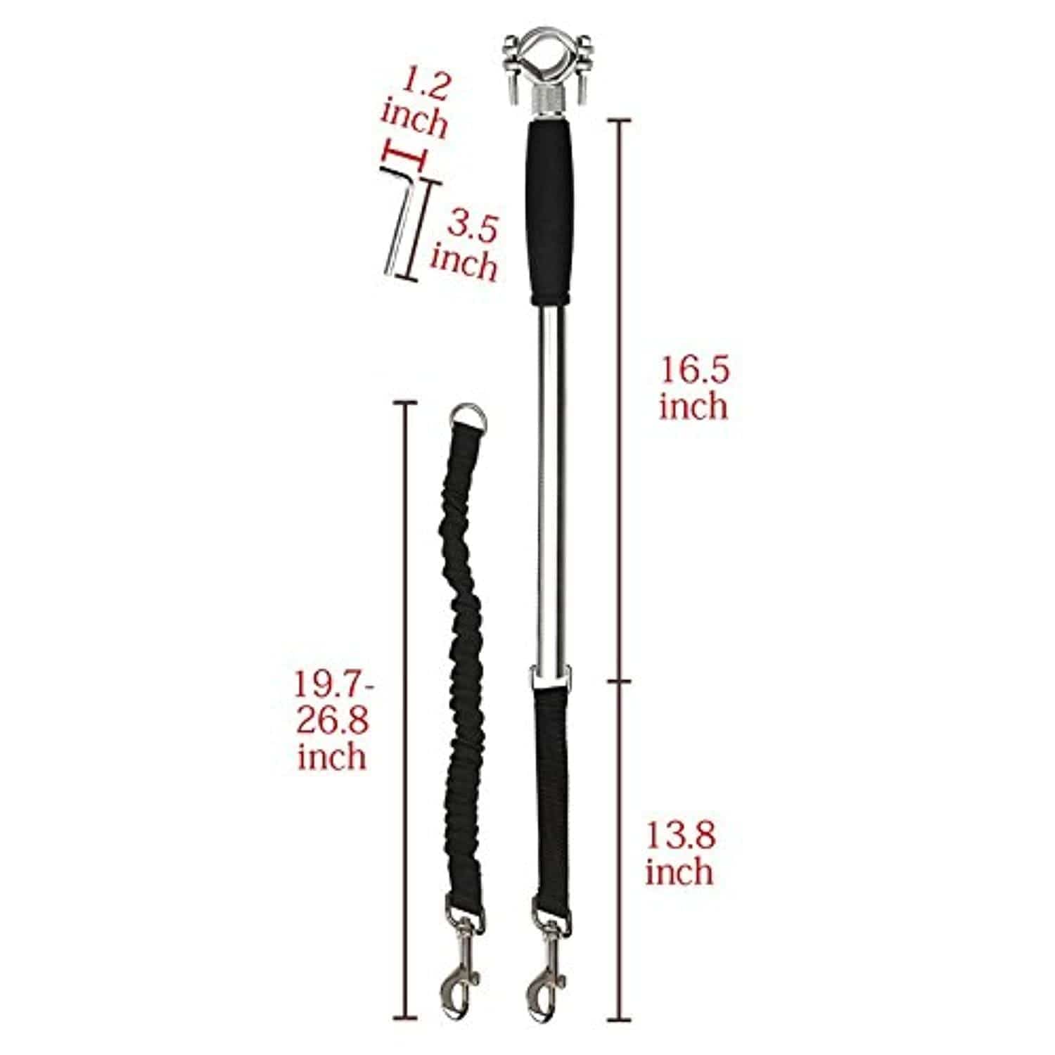 Poppy Pet Dog Bicycle Leash, Hands Free Bike Exerciser Lead Pour Chiens, Stabilité Contrôlée Cyclisme, Course Et Exercice De Marche Pour Vous Et Votre Chien, Noir, Pratique Et Utile - One PETS-TOP