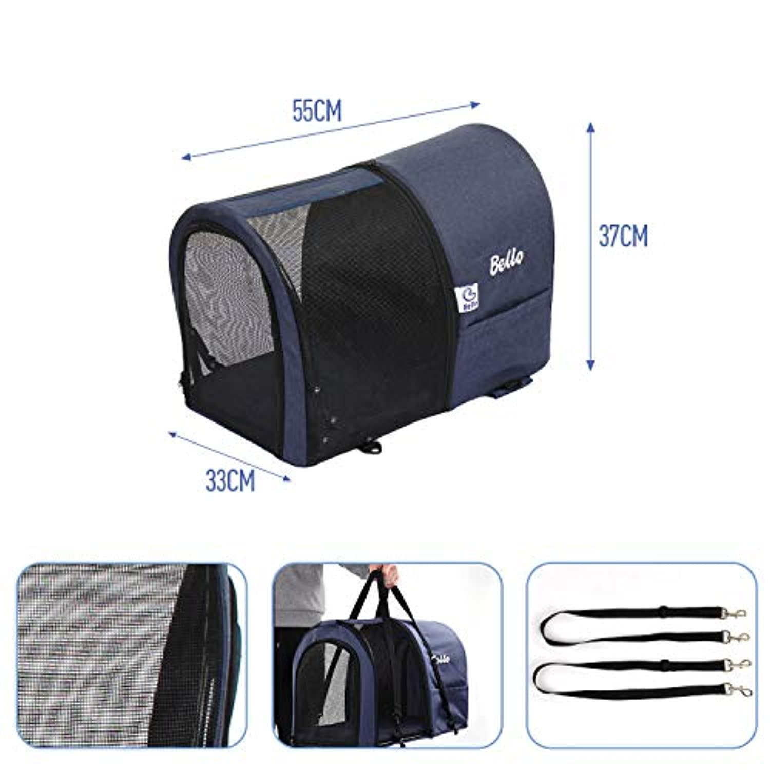Poussette Double Pour Petits Et Moyens Chiens Et Chats，Poussette Double Pour Animaux De Compagnie Avec Support Amovible - One PETS-TOP