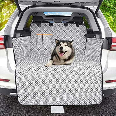 Protection Coffre Voiture Chien Étanche 100%, Housse Protection Coffre Antidérapante, Housse Voiture Chien Supérieure, Tapis Pique Niques, Compatible Avec La Plupart Des Suv, Argent - One PETS-TOP