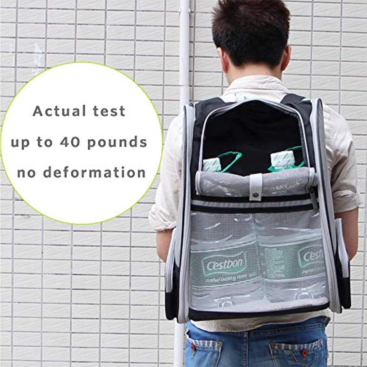 Sac De Transport Chiens Et Chats, Sac À Dos En Maille Pour Animaux Pliable Spacieux Et Respirant Avec Structure Métallique, Panier Stable Et Confortable Pour Voyage En Train, Voiture Ou Avion - One PETS-TOP
