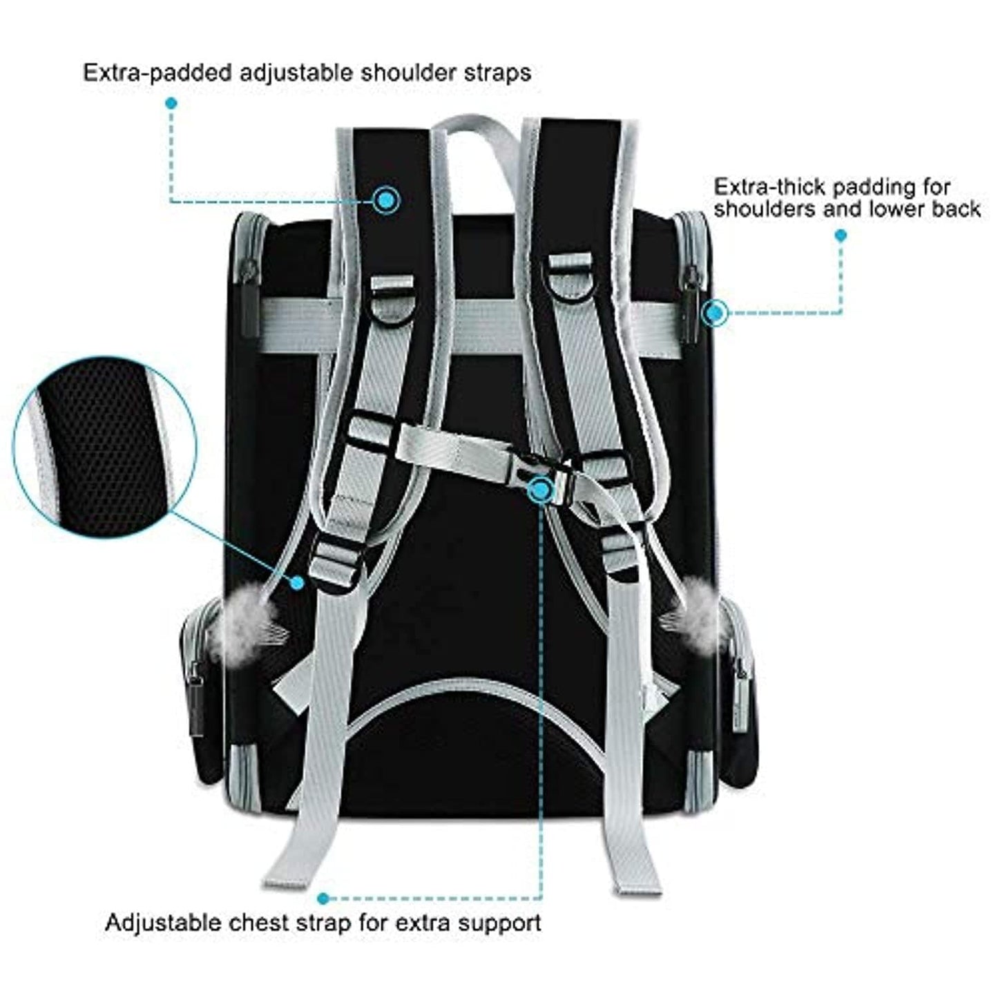 Sac De Transport Chiens Et Chats, Sac À Dos En Maille Pour Animaux Pliable Spacieux Et Respirant Avec Structure Métallique, Panier Stable Et Confortable Pour Voyage En Train, Voiture Ou Avion - One PETS-TOP