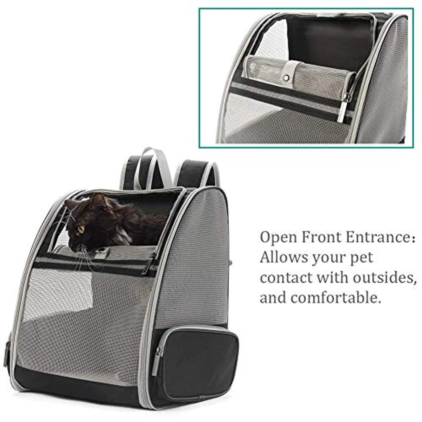 Sac De Transport Chiens Et Chats, Sac À Dos En Maille Pour Animaux Pliable Spacieux Et Respirant Avec Structure Métallique, Panier Stable Et Confortable Pour Voyage En Train, Voiture Ou Avion - One PETS-TOP