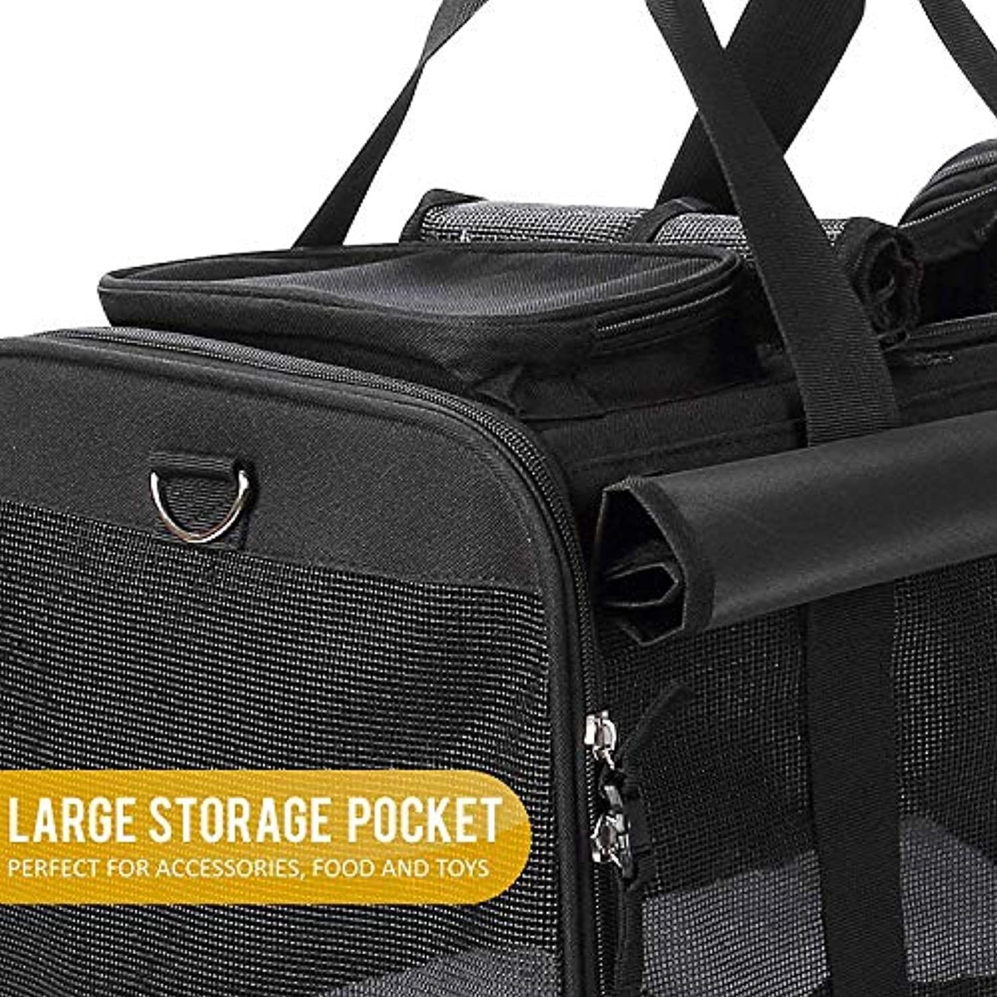 Sac De Transport Souple À Roulettes Pour Animaux De Compagnie (Chien, Chat, Lapin…) - Modèle Trolley/Chariot De Voyage Avec Poignée Au Manche Télescopique Et Roues Amovibles - Noir - One PETS-TOP