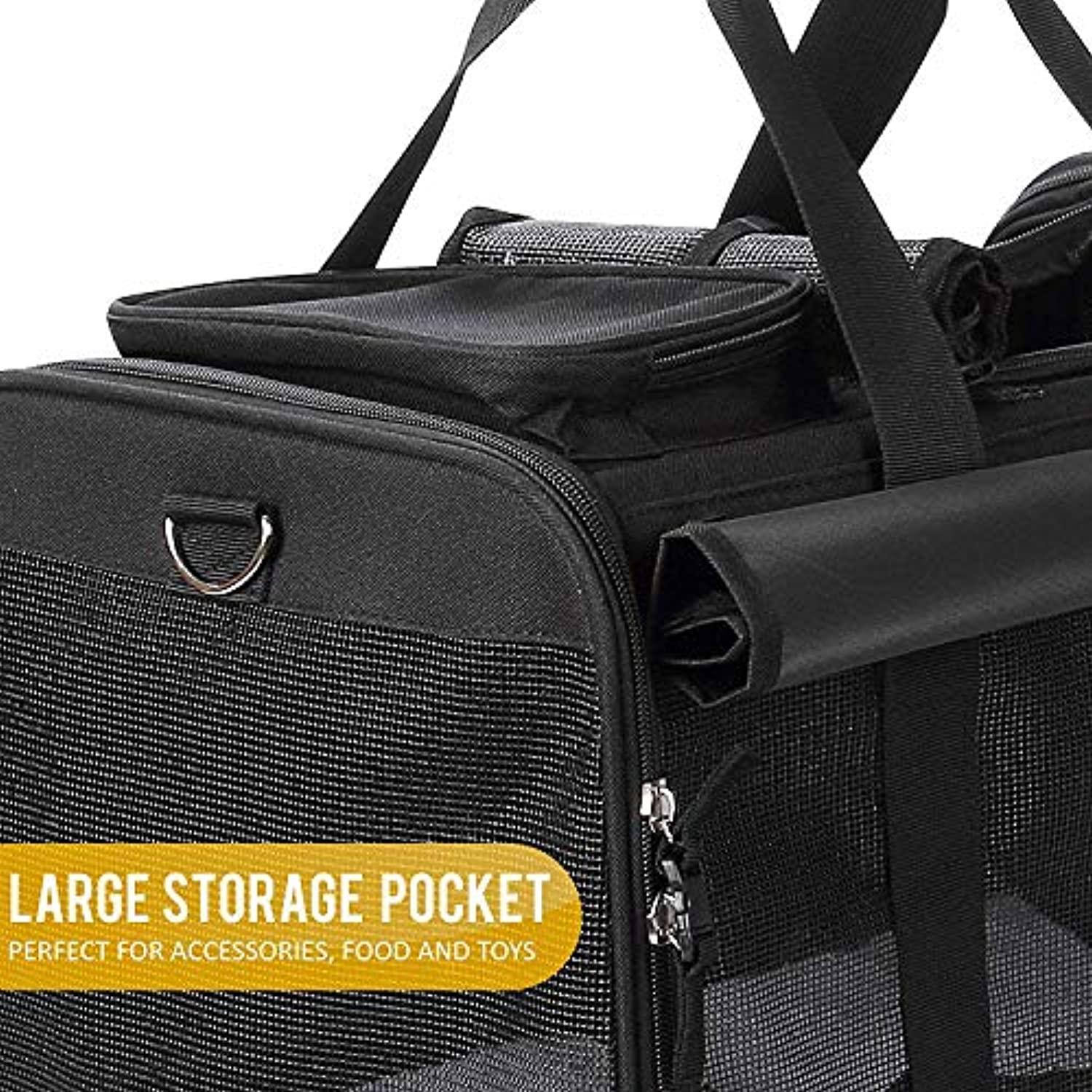 Sac De Transport Souple À Roulettes Pour Animaux De Compagnie (Chien, Chat, Lapin…) - Modèle Trolley/Chariot De Voyage Avec Poignée Au Manche Télescopique Et Roues Amovibles - Noir - One PETS-TOP
