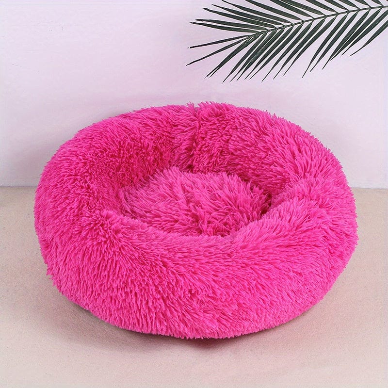 Panier apaisant pour chien & chat – Lit donut moelleux, doux et confortable Rose / M:50cm Maxi 2.2kg One PETS-TOP