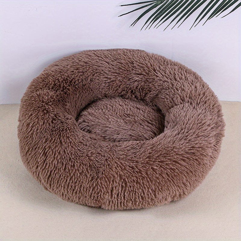 Panier apaisant pour chien & chat – Lit donut moelleux, doux et confortable Marron / XL 70cm Maxi 9kg One PETS-TOP