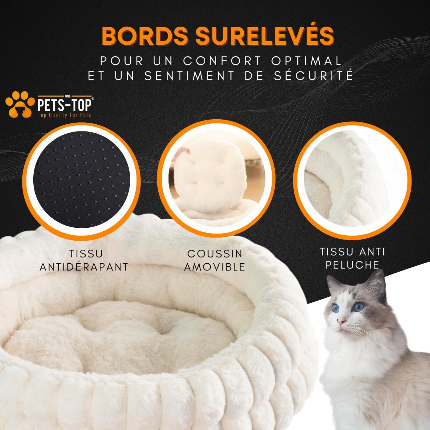 Panier chat moelleux One PETS - TOP – Coussin doux et confortable - Nest Moew - One PETS - TOP